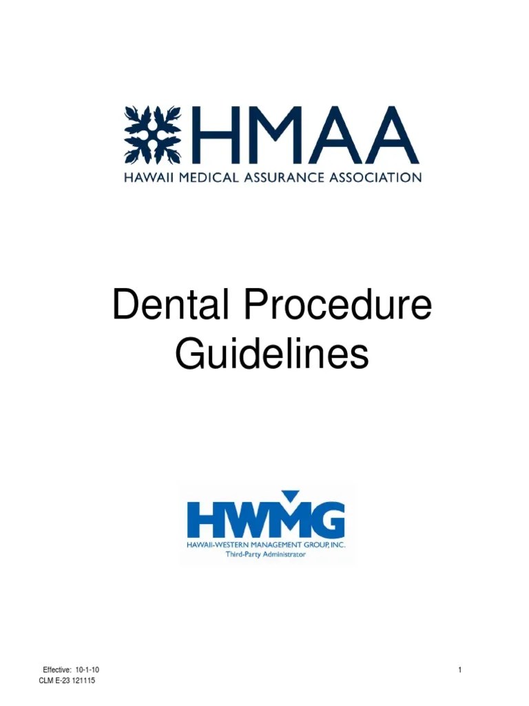 MEDICALDENTALDental Procedure Guidelines PDF PDF Dentist Pathology