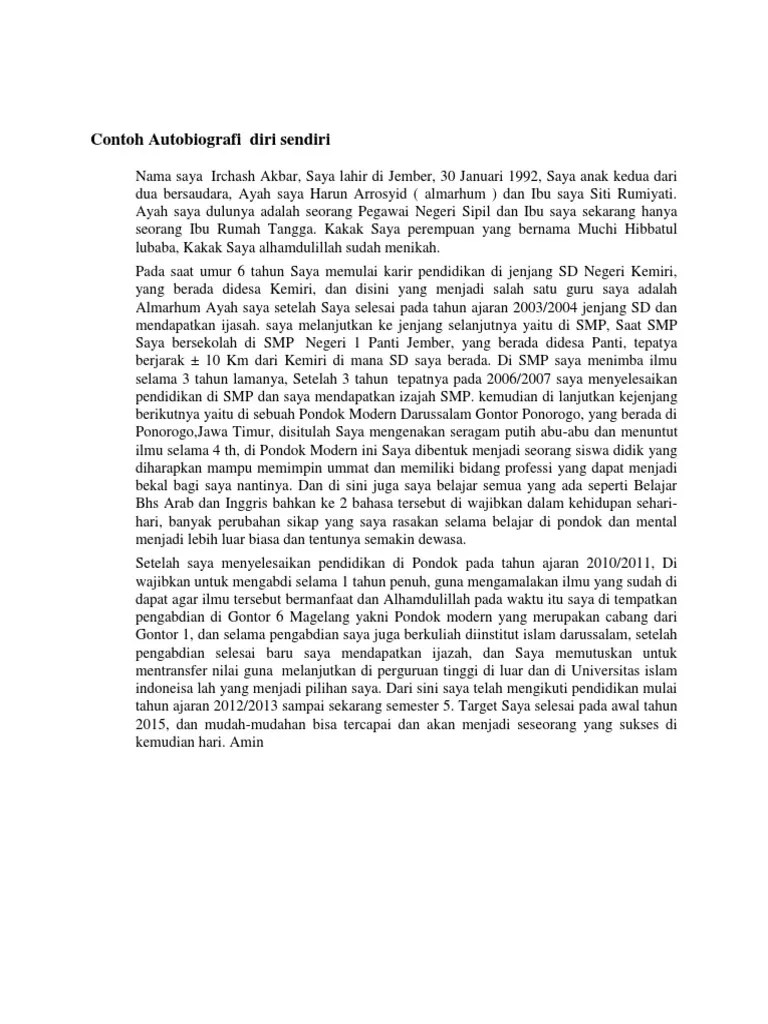 Contoh Biografi Diri Sendiri Yang Singkat