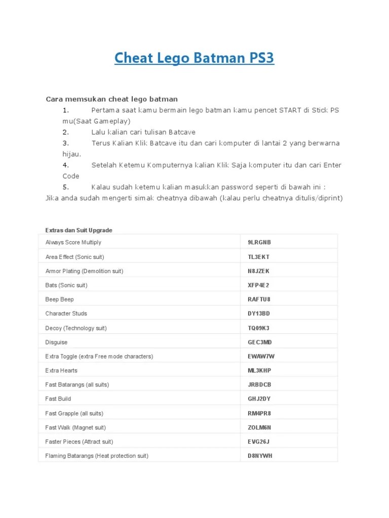 Lego batman 3 cheat codes hotsell studs x4
