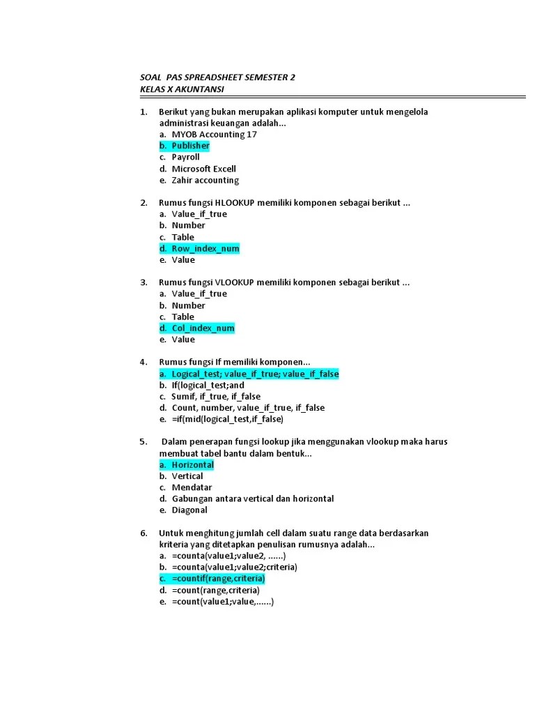 Soal Pas 2 SPRS | PDF