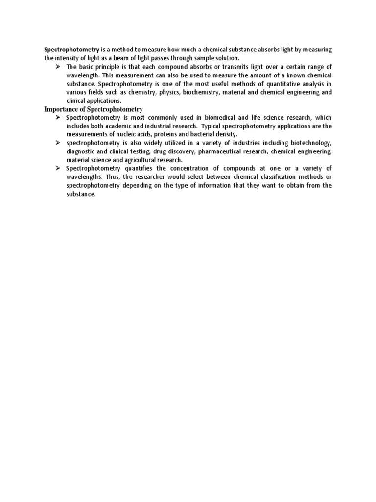 Spectrophotometry Is A Method To Measure How Much A Chemical Substance