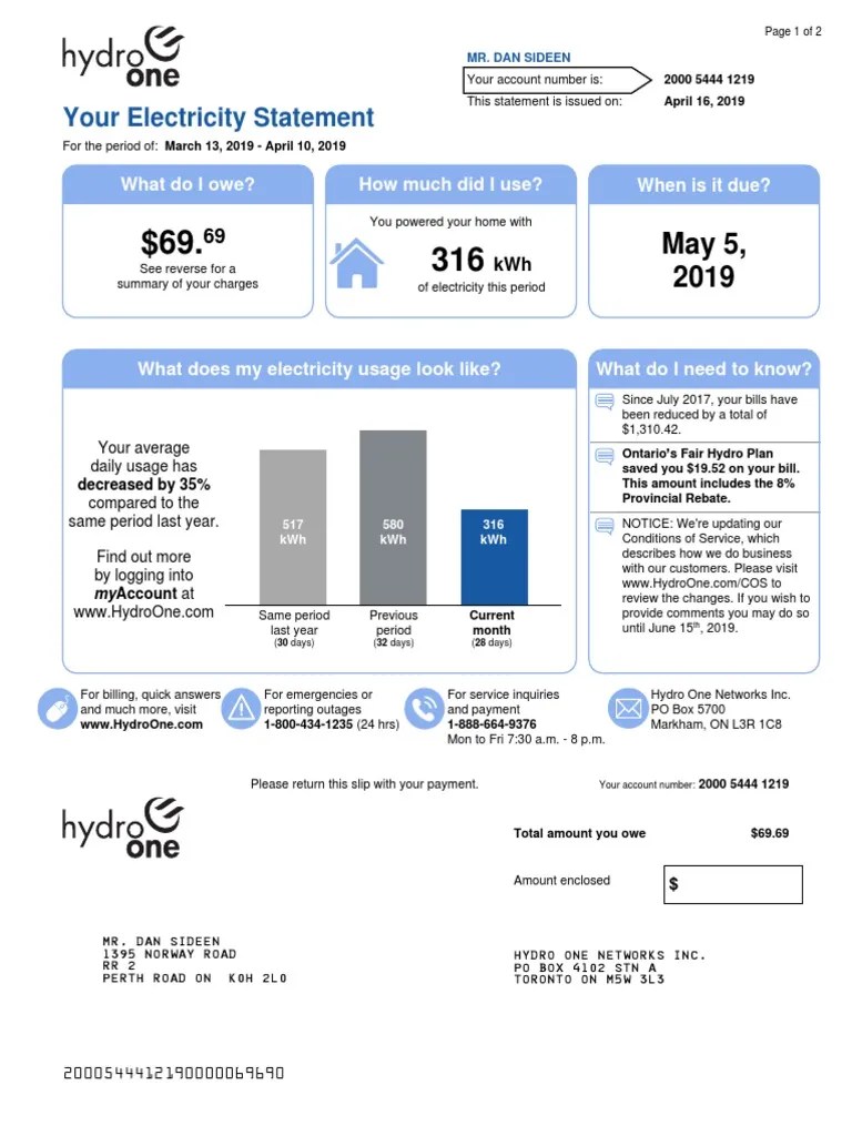 Your Electricity Statement What Do I Owe? How Much Did I Use? When Is