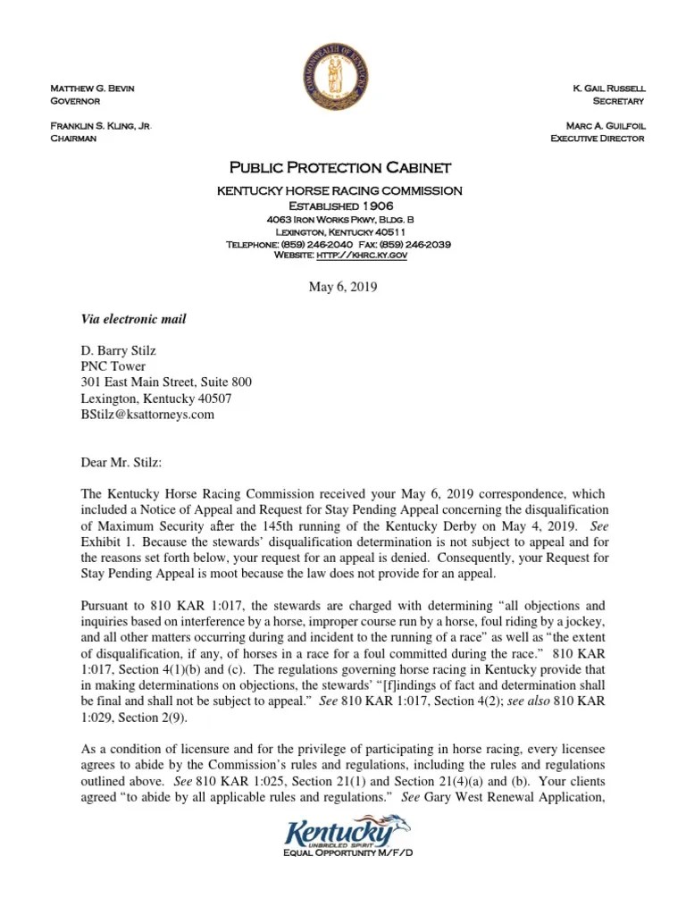 Maximum Security appeal denial letter Pro Se Legal Representation In