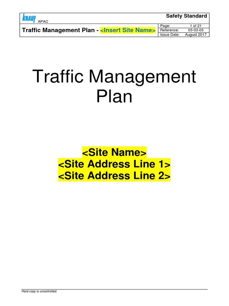 030303 Traffic Management Plan Template.docx Traffic Forklift