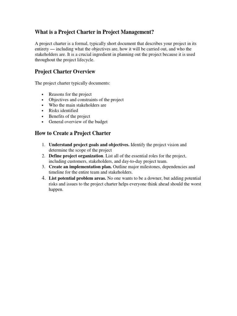 What Is A Project Charter in Project Management | PDF | Project