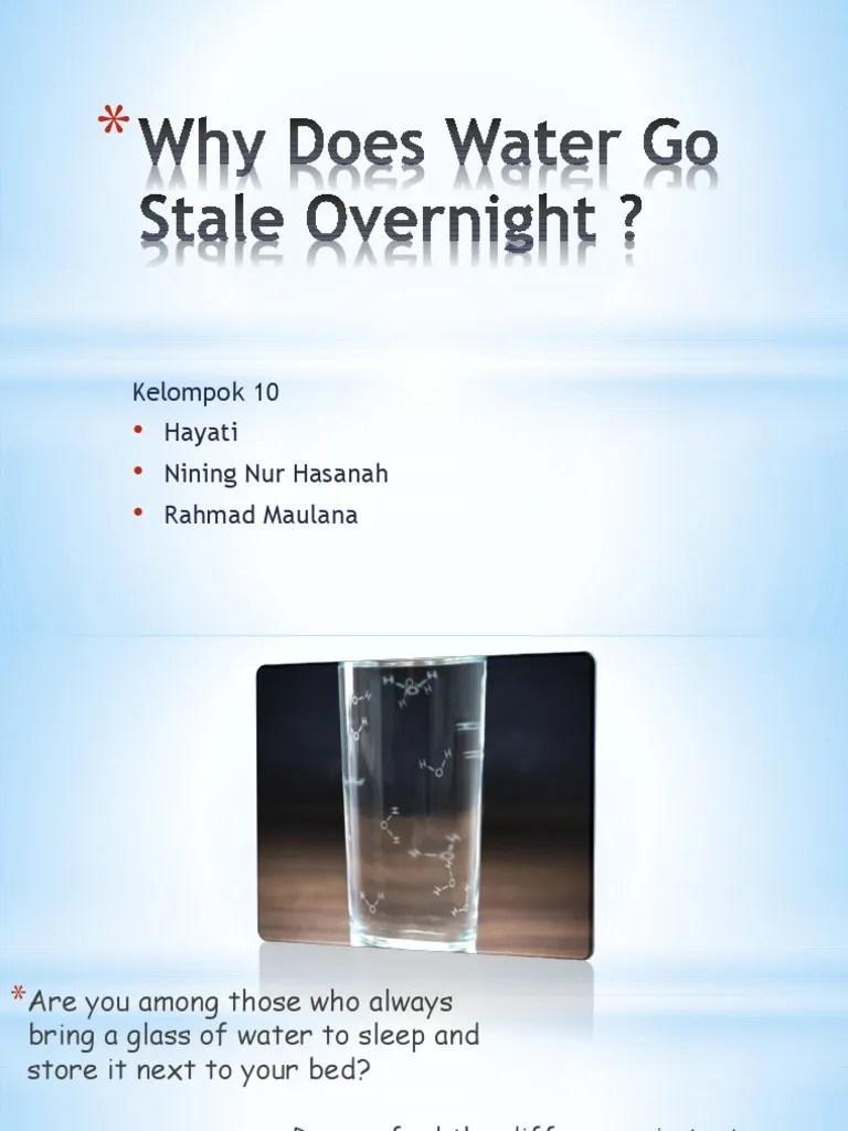 Why Does Water Go Stale Overnight PDF