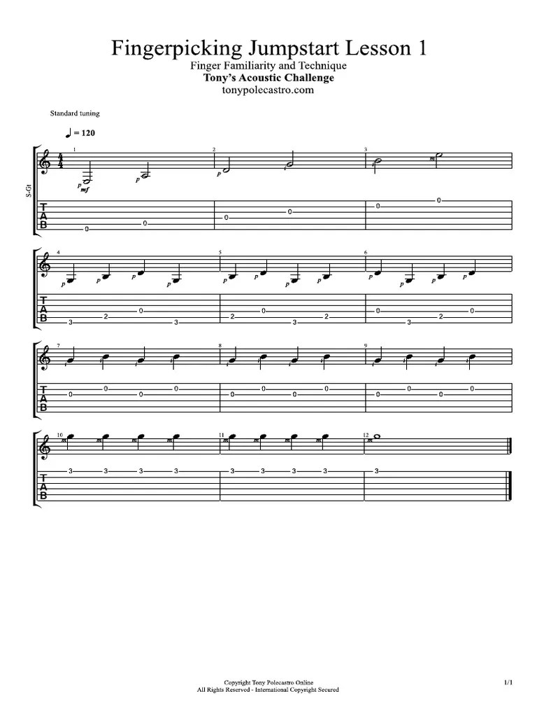 Fingerpicking Jumpstart Lesson 1 PDF PDF