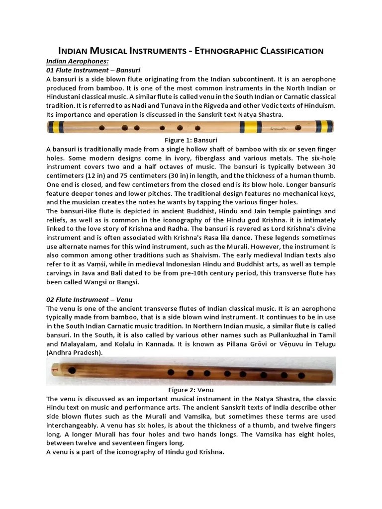 Indian Ethnographic Classification PDF Musical Instruments Music