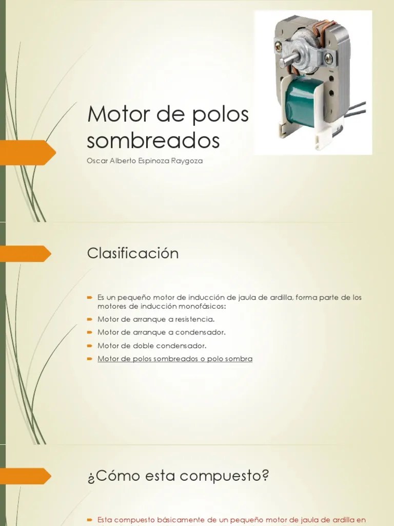 Motor de Polos Sombreados | PDF | Inductor | Motor eléctrico
