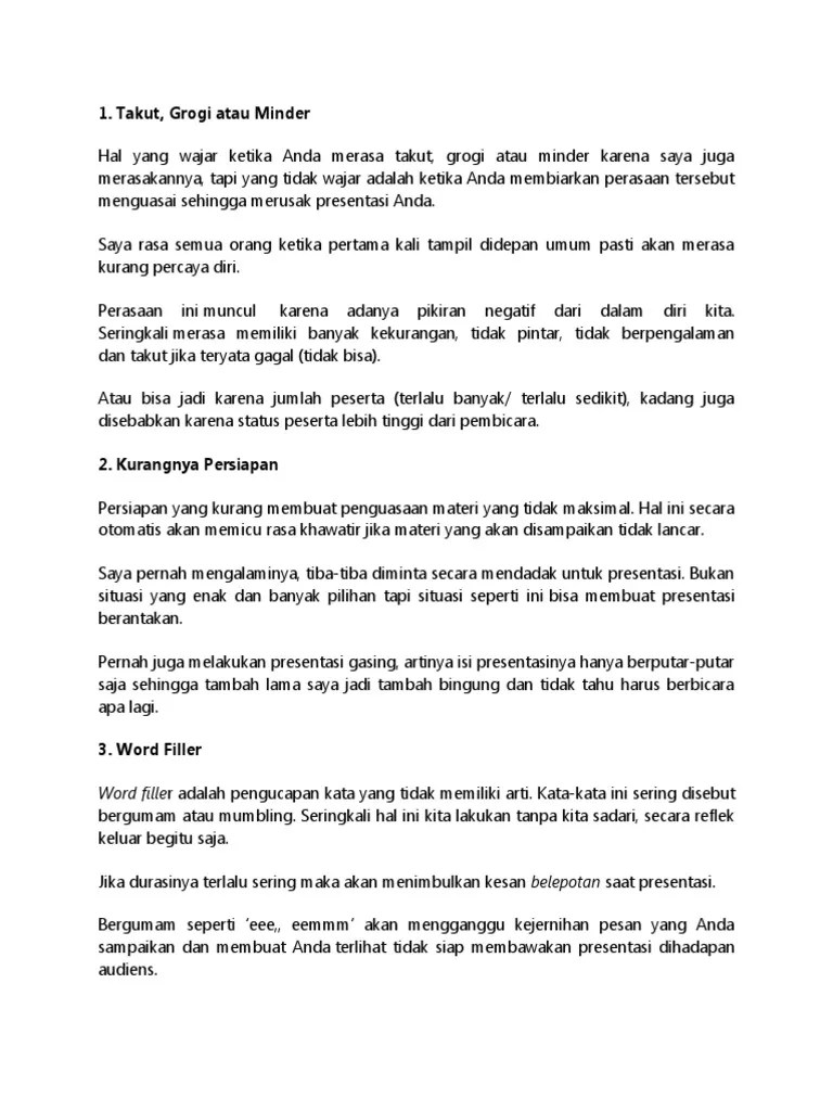 Cara Menghadapi Presentasi PDF