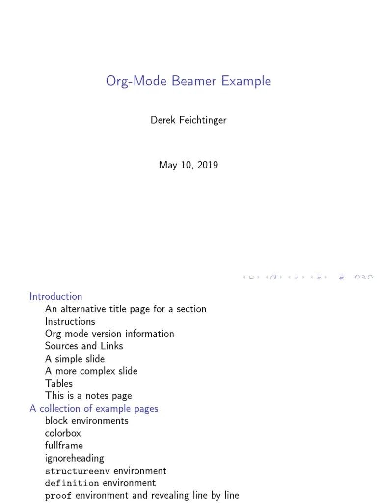 Beamer Example PDF Source Code Software Development