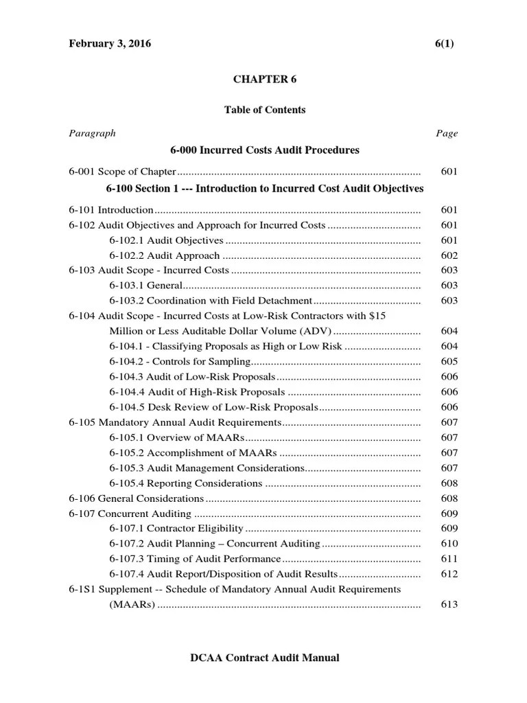 Chapter 06 Incurred Costs Audit Procedures PDF PDF Internal