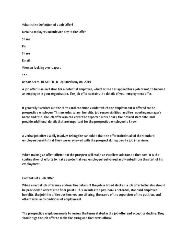 Letter To Prospective Employee Database Letter Templates