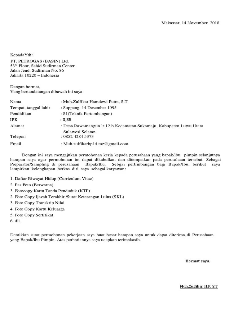 Surat Lamaran | PDF