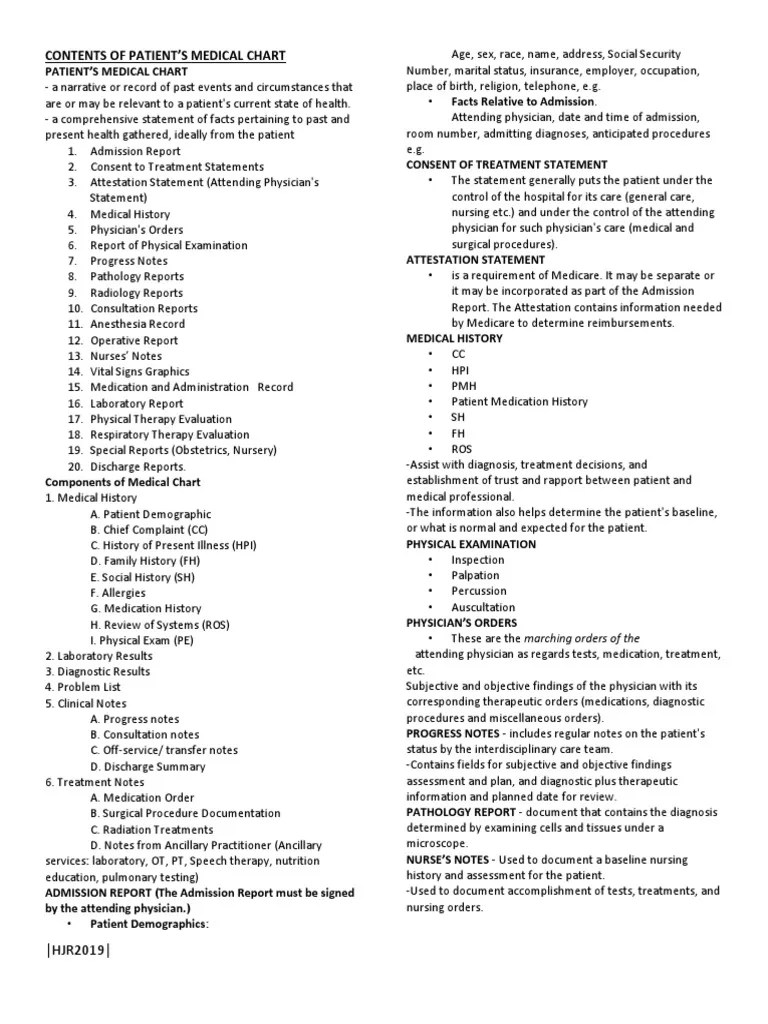 Patient's Medical Chart PDF | PDF | Physical Examination | Medical