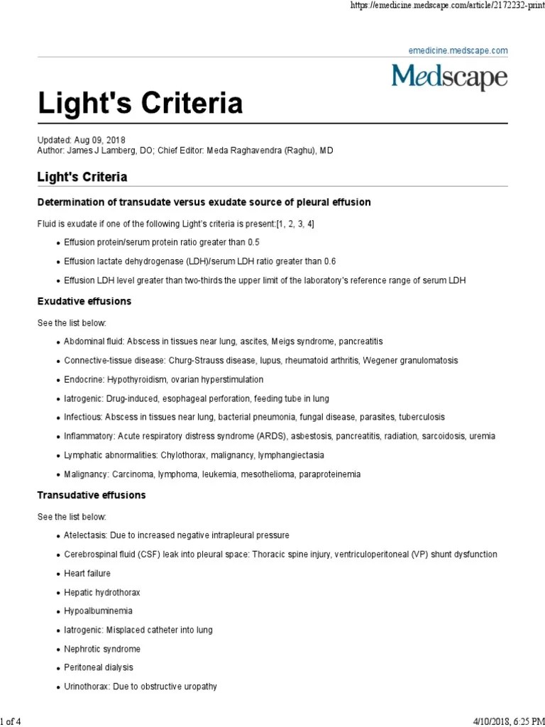 Light Criteria PDF Lactate Dehydrogenase Epidemiology