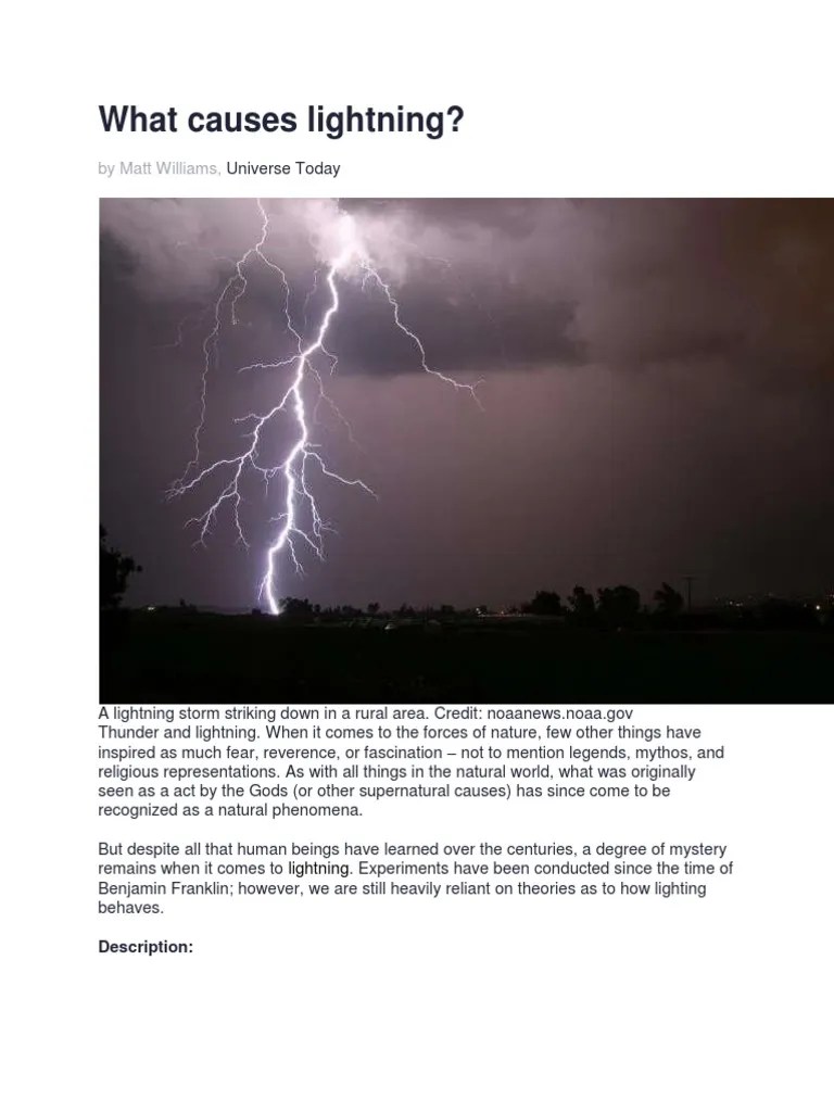 What Causes Lightning PDF Lightning Physical Sciences