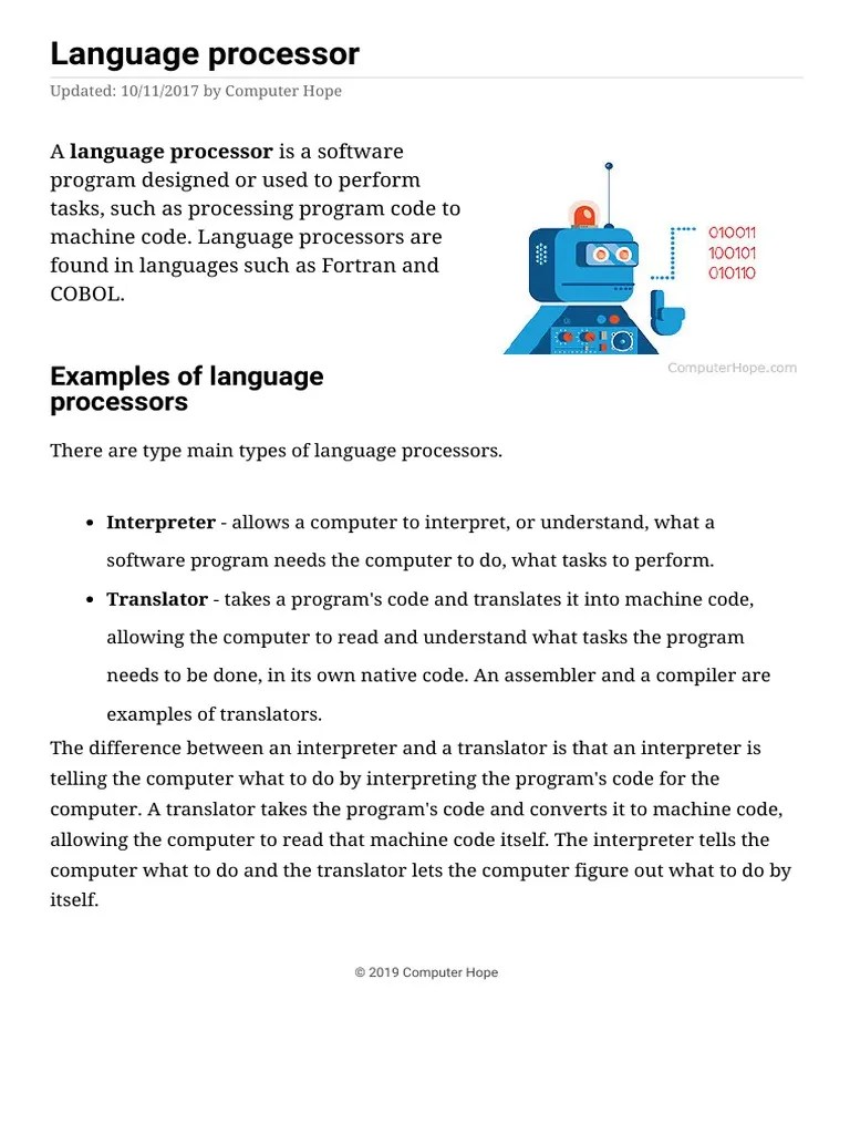 What Is A Language Processor PDF