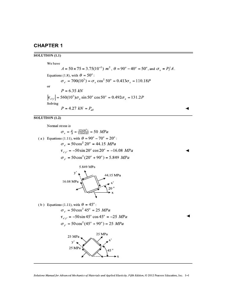 Advanced Mechanics Of Materials And Applied Elasticity 5th