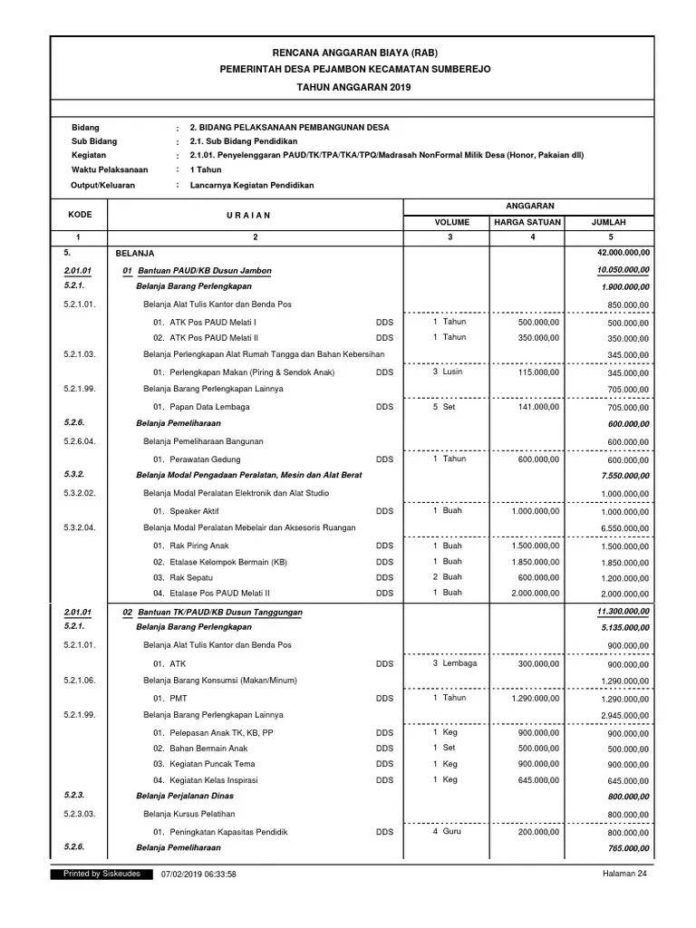 Rab Bidang Pembangunan | PDF