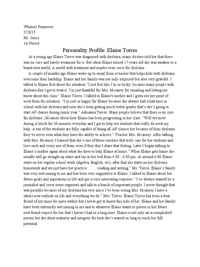 Personality Profile PDF
