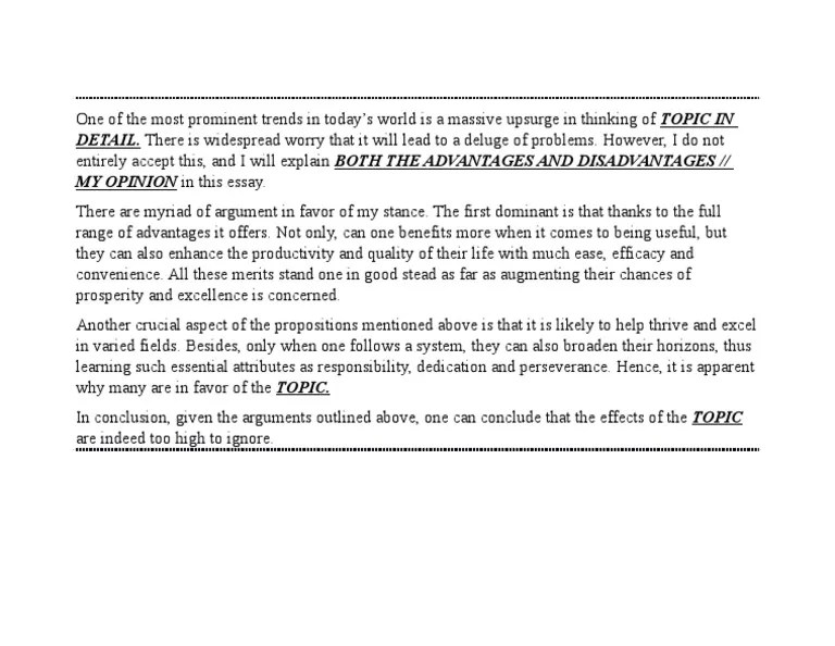 PTE Universal Essay Template