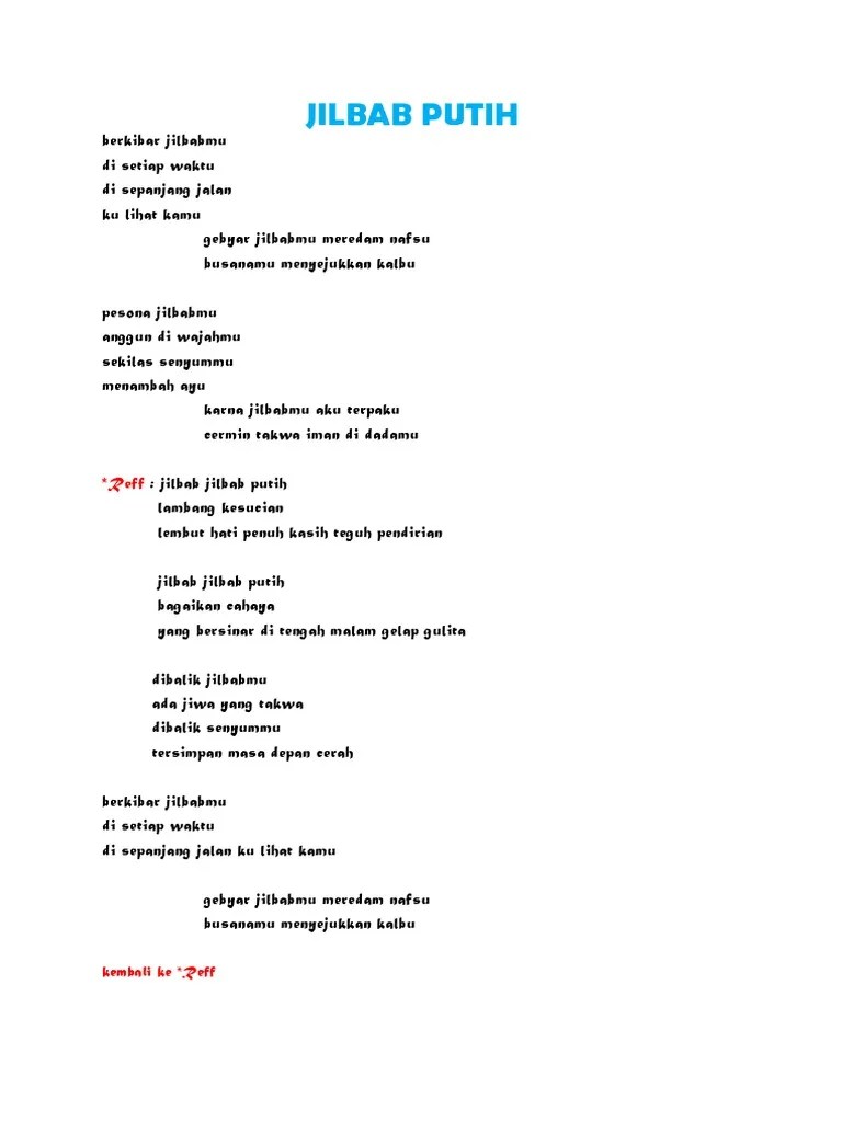 Lirik Lagu Qasidah Dan Nasyid | PDF