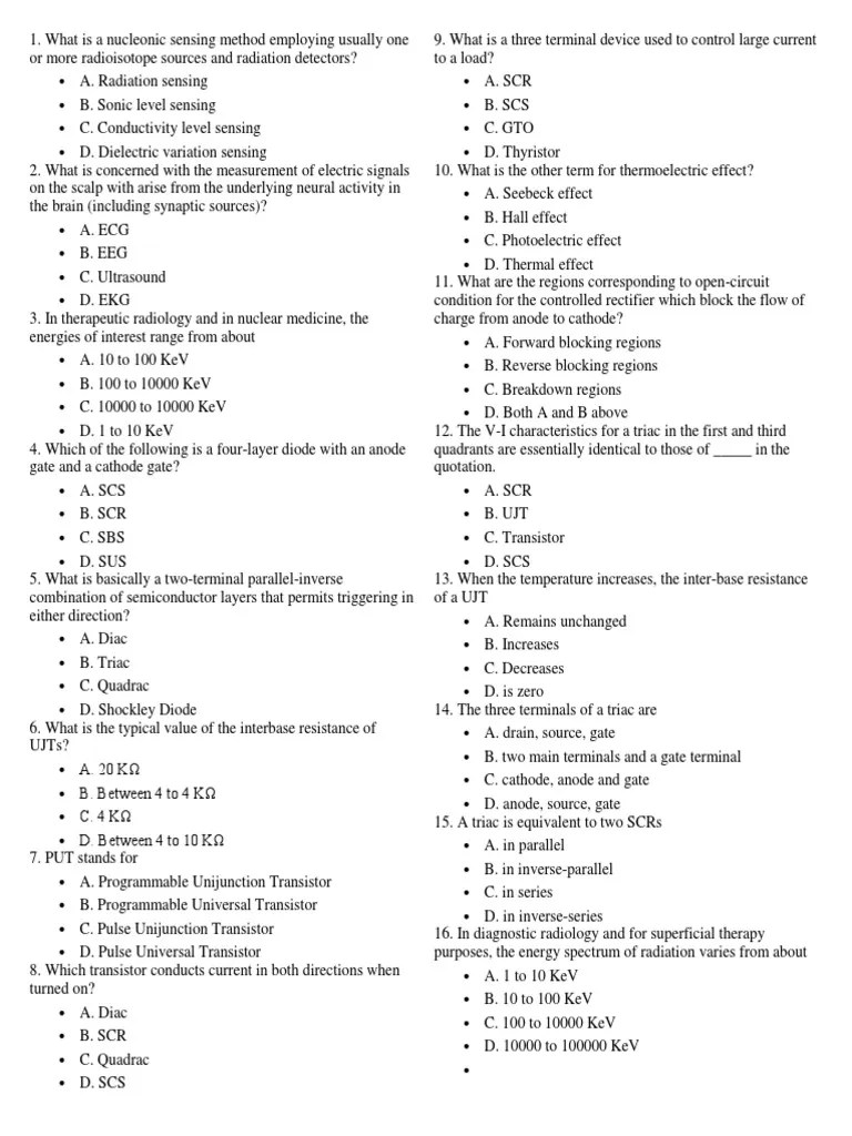 Ie MCQ 2 PDF Diode Bipolar Junction Transistor