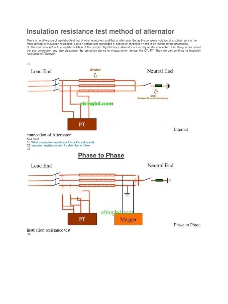 Insulation Resistance Test Method of Alternator PDF