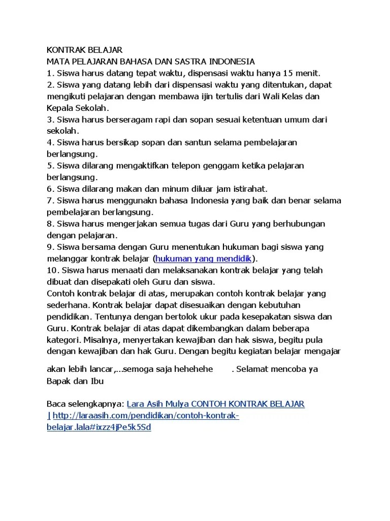 Kontrak Belajar | PDF