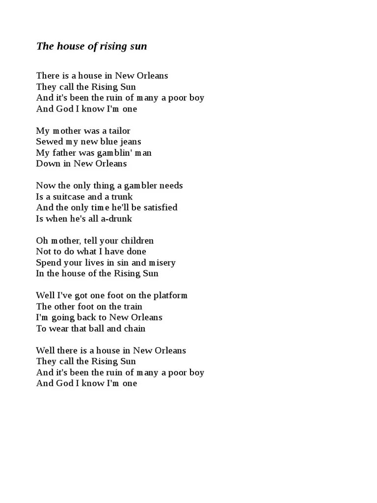 The House of Rising Sun PDF