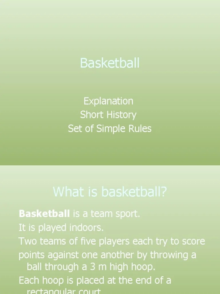 Basketball Simple Rules PDF Referee Competitive Games