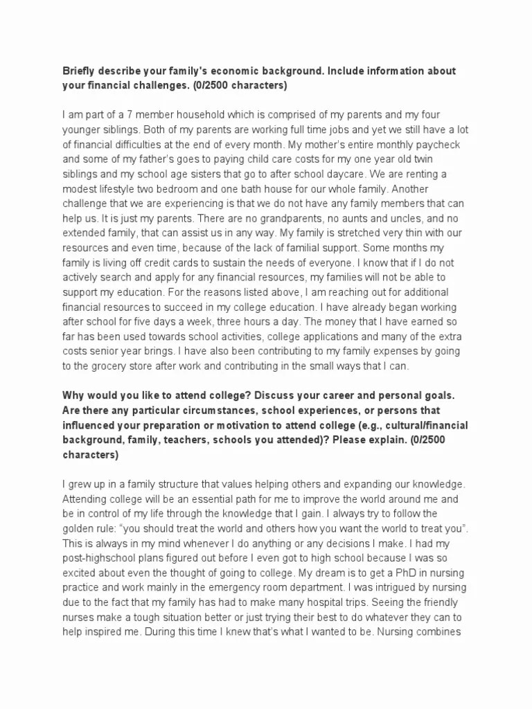 Eop Biographical Questions Examples Home Student