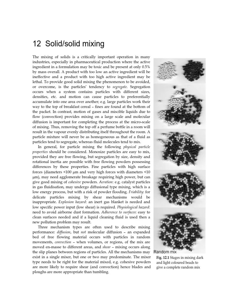 12 Solid/solid Mixing Fig. 12.1 Stages in Mixing Dark and Light