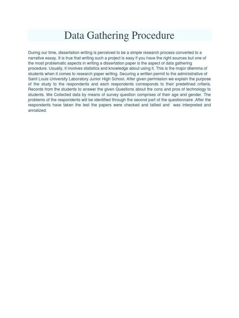 Data Gathering Procedure PDF