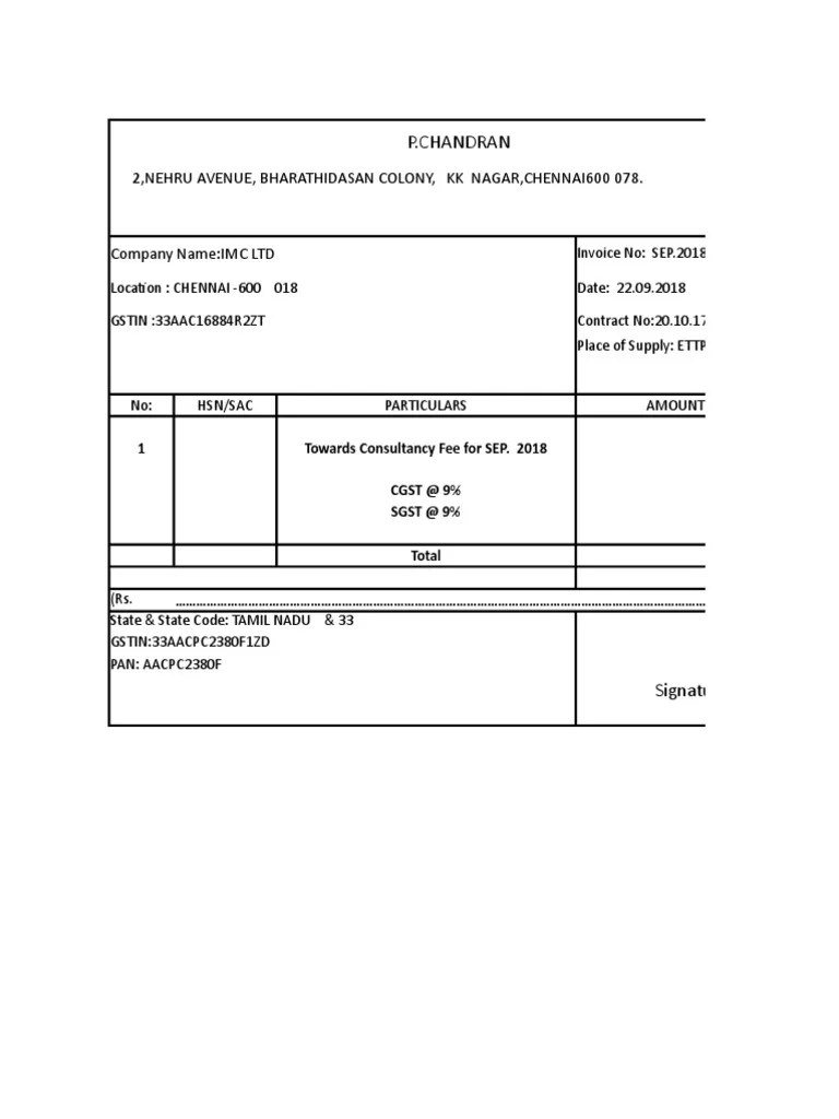 GST INVOICE Format PDF