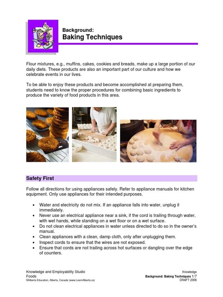 Baking Techniques PDF PDF Breads Baking