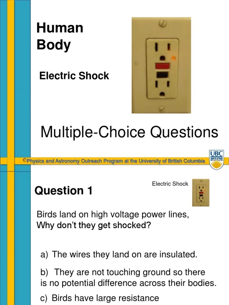 Human Body MultipleChoice Questions PDF Inductor Voltage