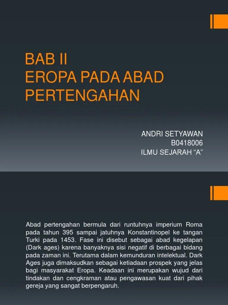 BAB II Eropa Di Abad Pertengahan | PDF