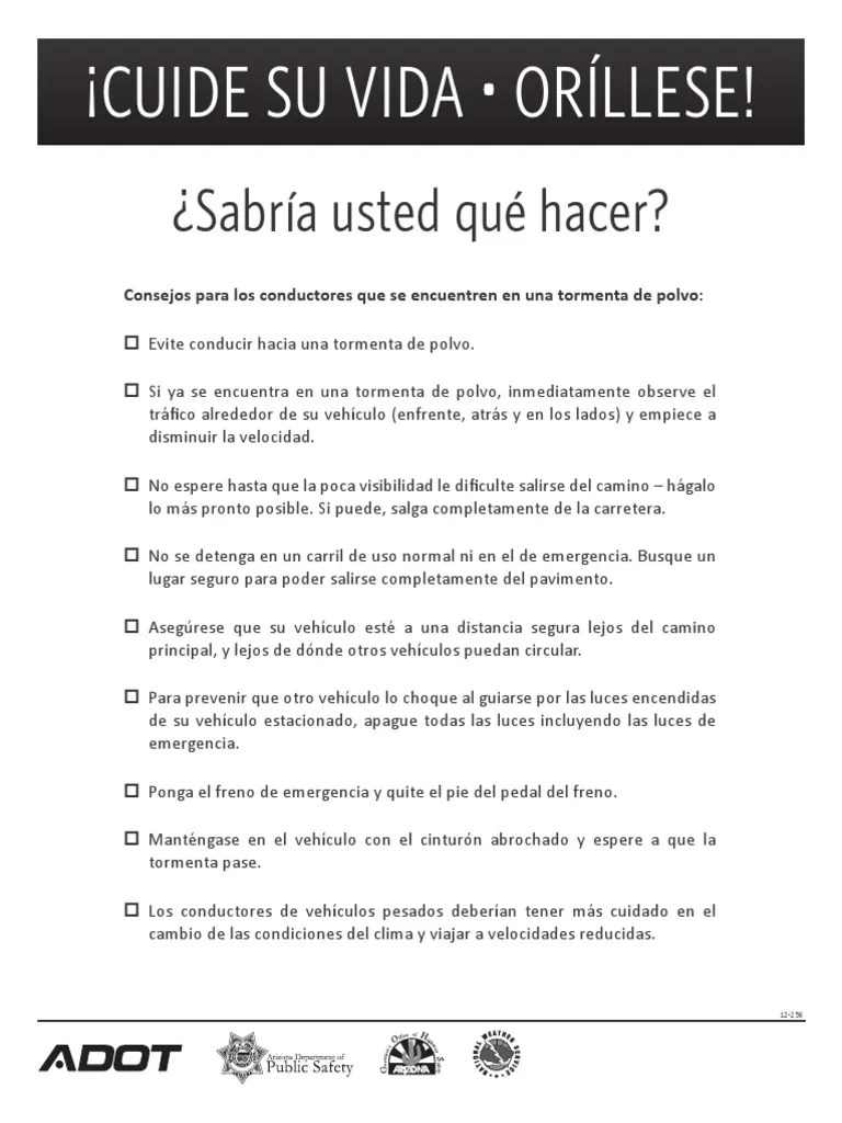 Dust Storm Spanish PDF Transporte Vehículos