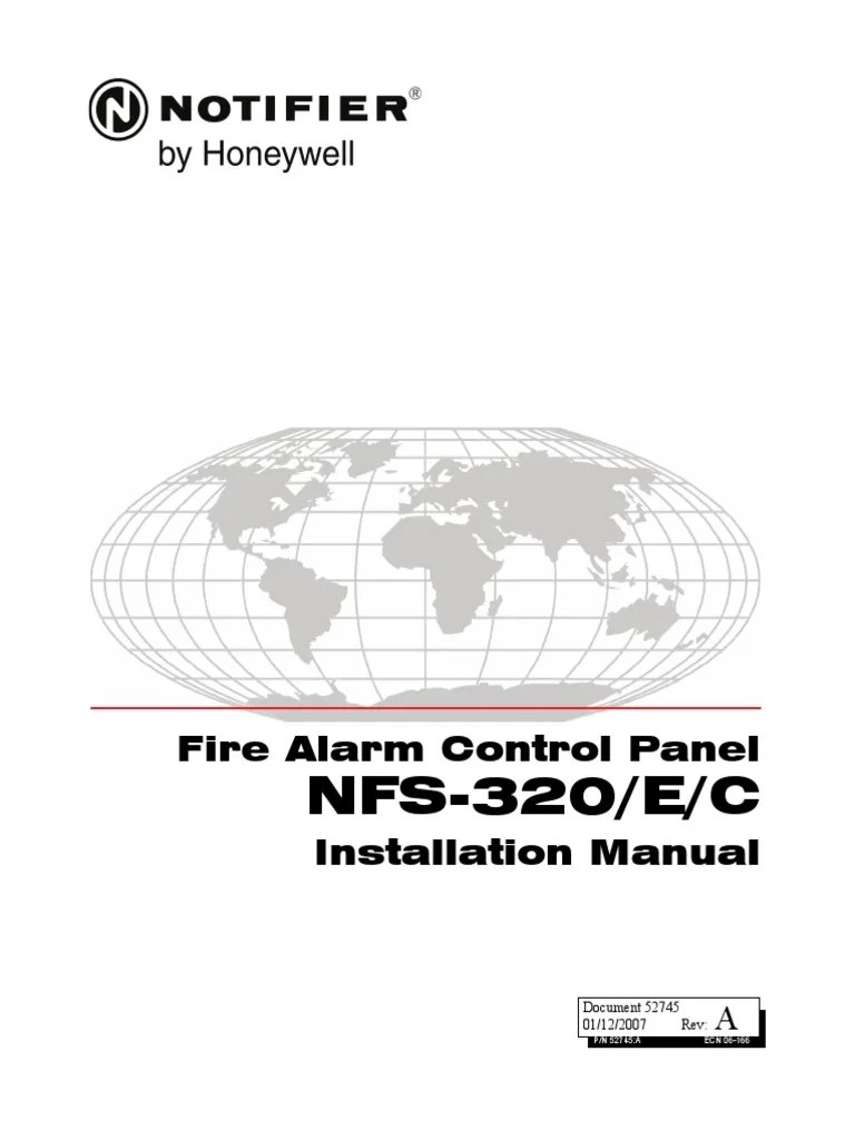 NFS-320 Installation Manual | PDF | Fire Sprinkler System | Power Supply