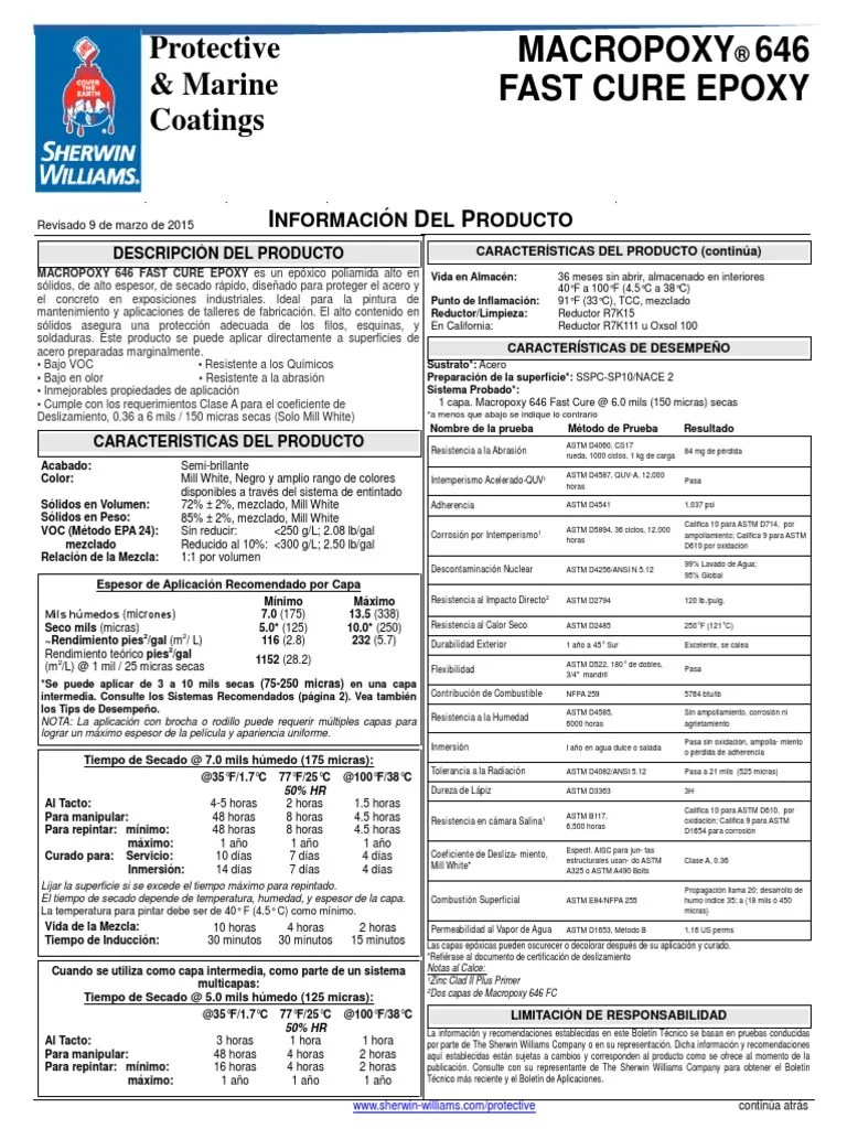 2.5 Macropoxy 646 Fast Cure Aluminio Pintar