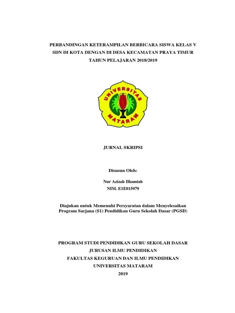 Jurnal-Nur Azizah Ilhamiah Pgsd Fkip Unram | Pdf