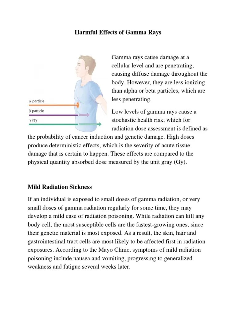 Gamma Rays Cause Cancer and Radiation Sickness PDF Acute Radiation