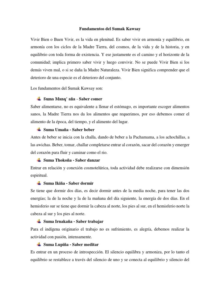 Fundamentos Del Sumak Kawsay PDF