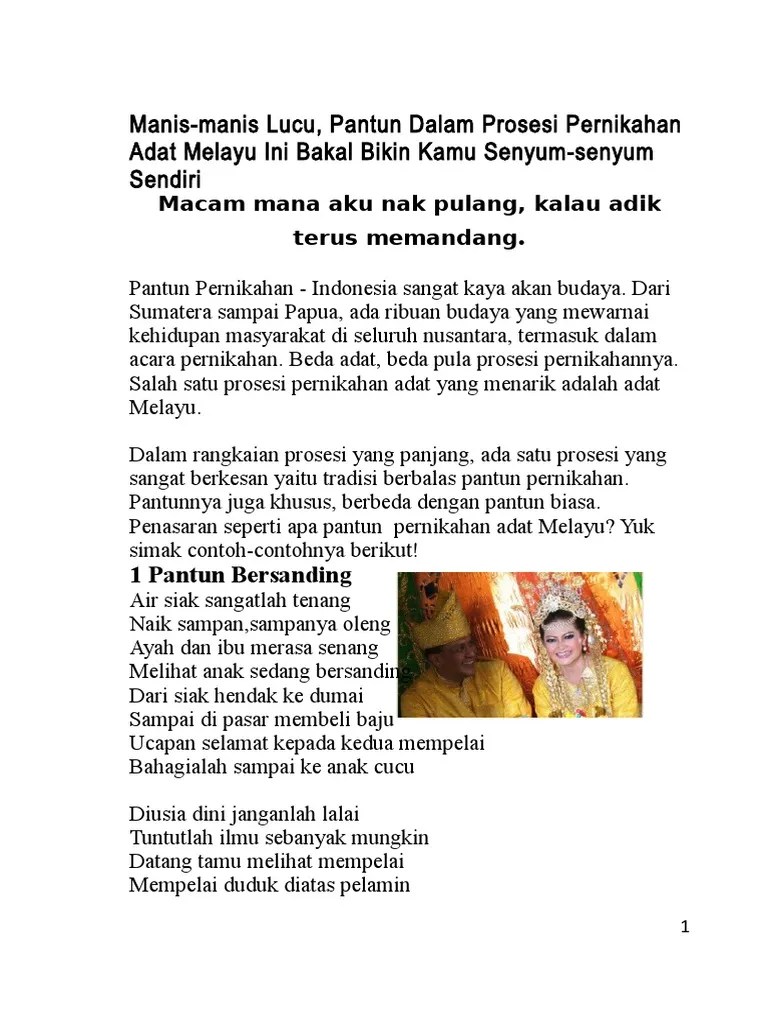 Kumpulan Contoh Pantun Pembawa Acara Pernikahan Adat Melayu - Kumpulan  Contoh Teks MC