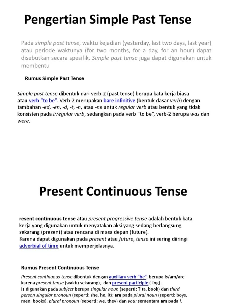 Pengertian Simple Past Tense - PPTX Hu | PDF
