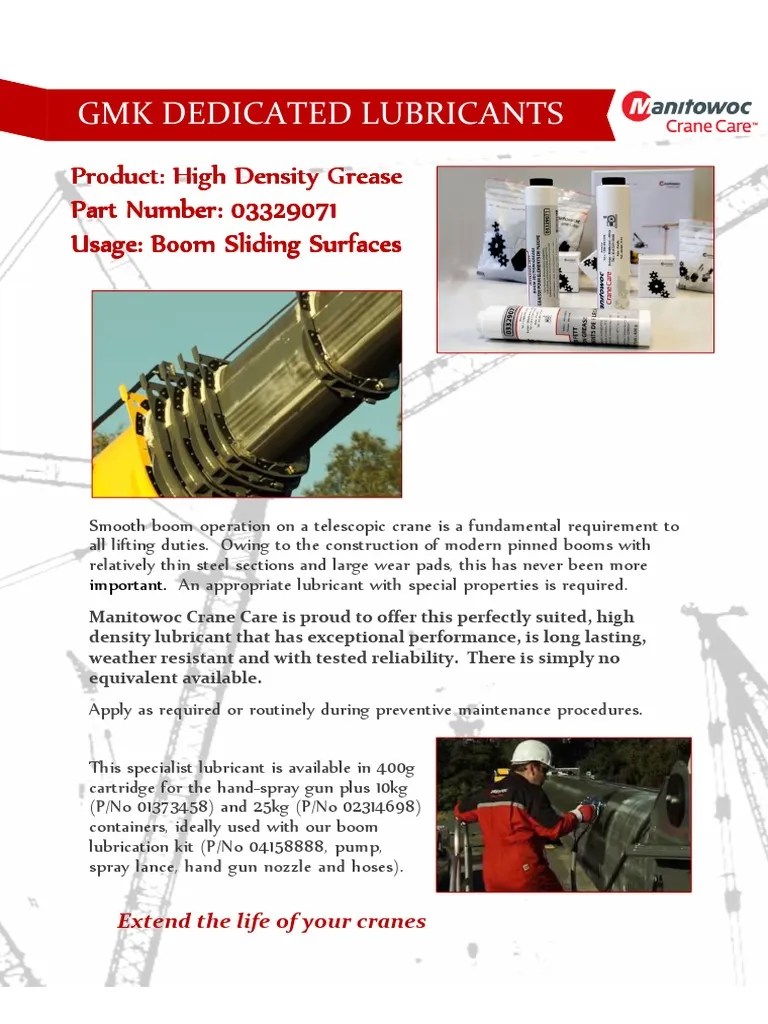 Ensuring Smooth and Reliable Boom Operation A High Density Grease for