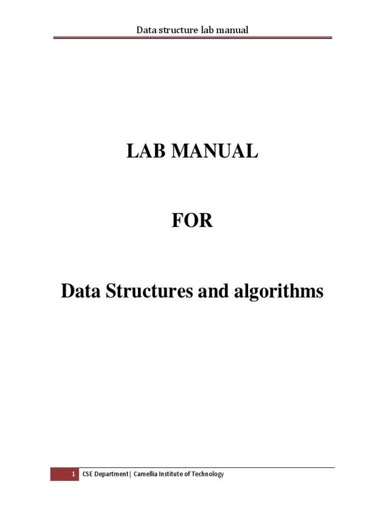 Data Structure Lab Manual PDF Computer Programming Algorithms And