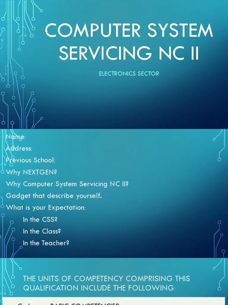 Computer System Servicing NC II PDF
